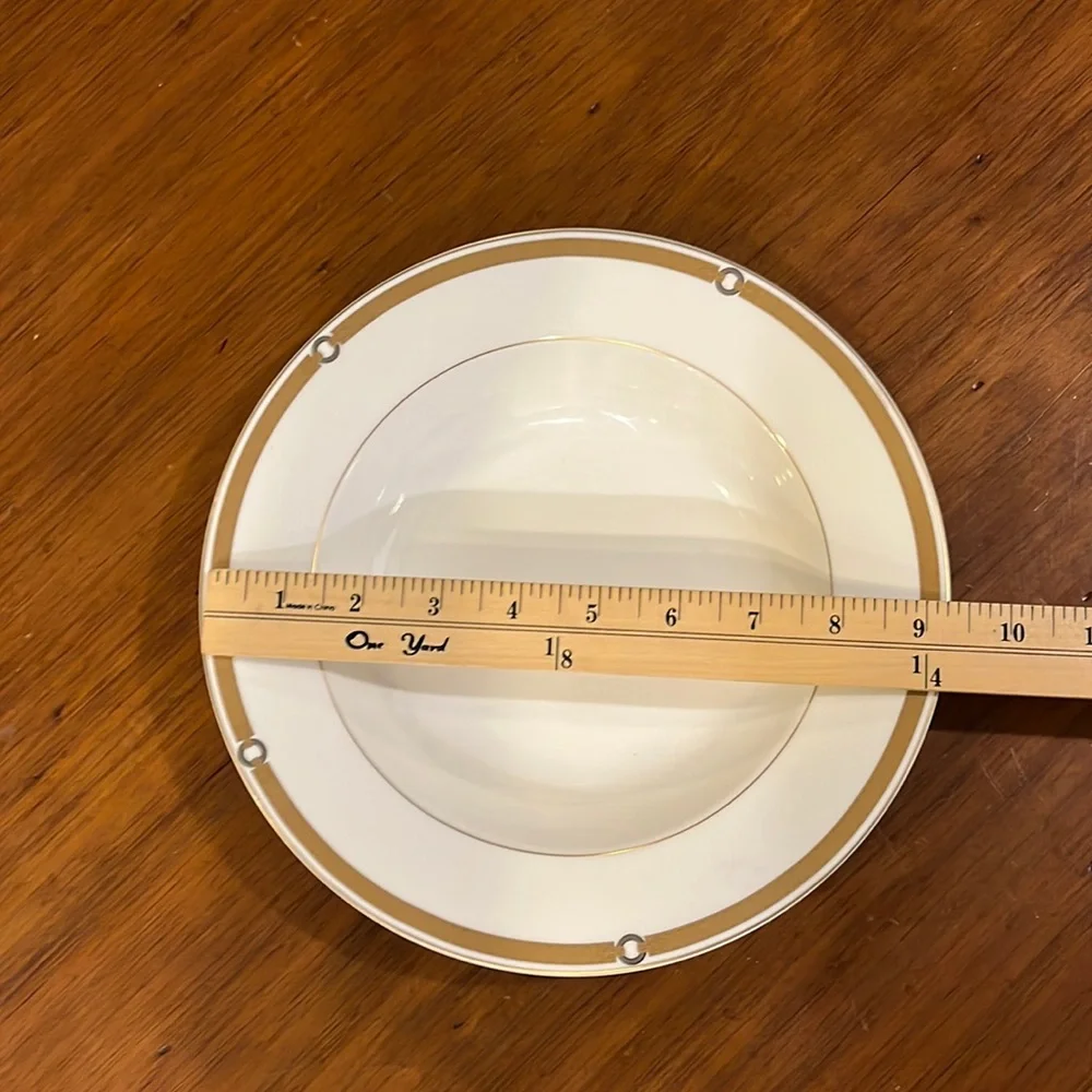 Ralph Lauren Harness Equestrian China Large Rim Soup Bowl new gold 9.5”